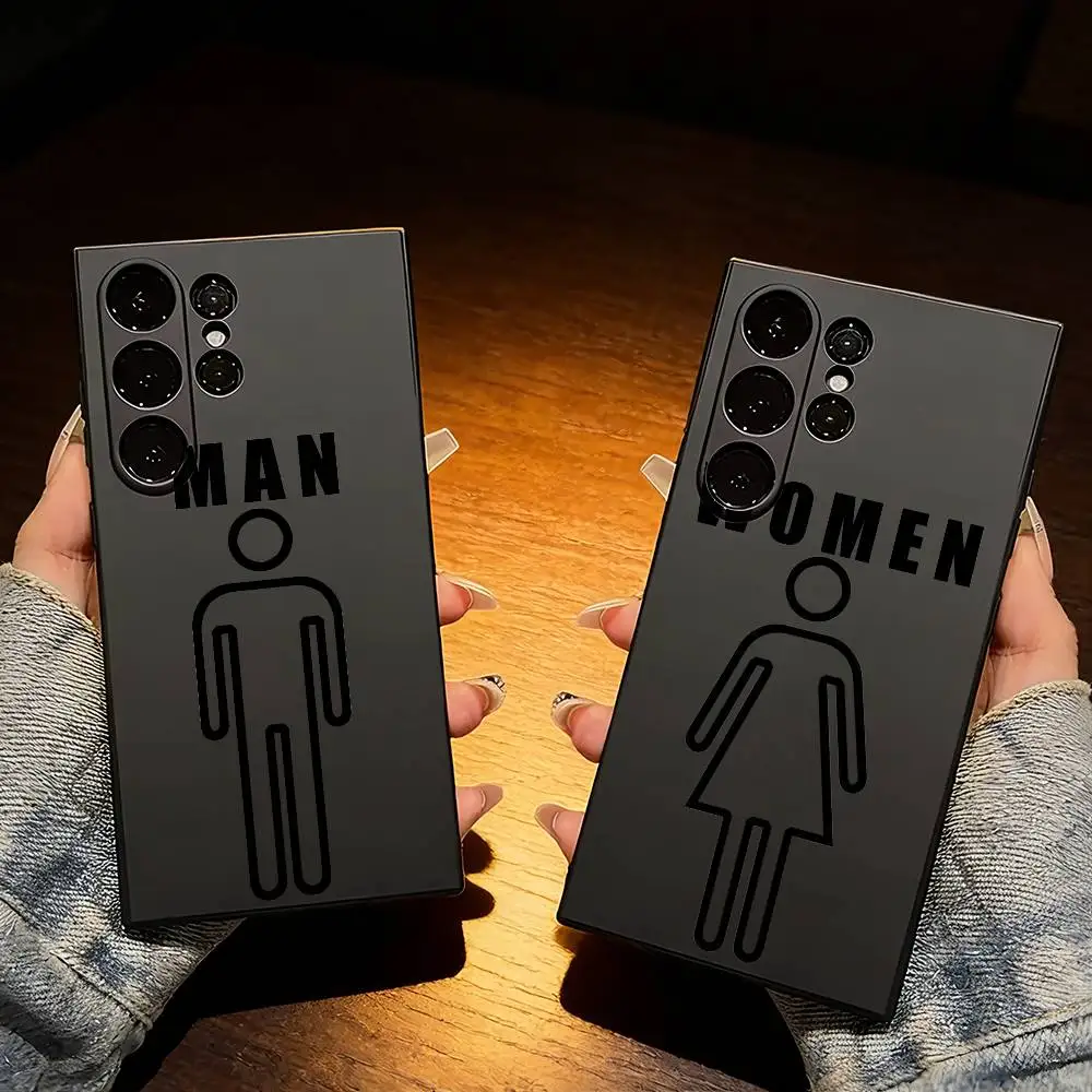 

Funny Restroom Sign For Couples Phone Case For Samsung S25,S24,S21,S22,S23,S20,Ultra,S26,Plus,Fe,Note,5G Black Cover