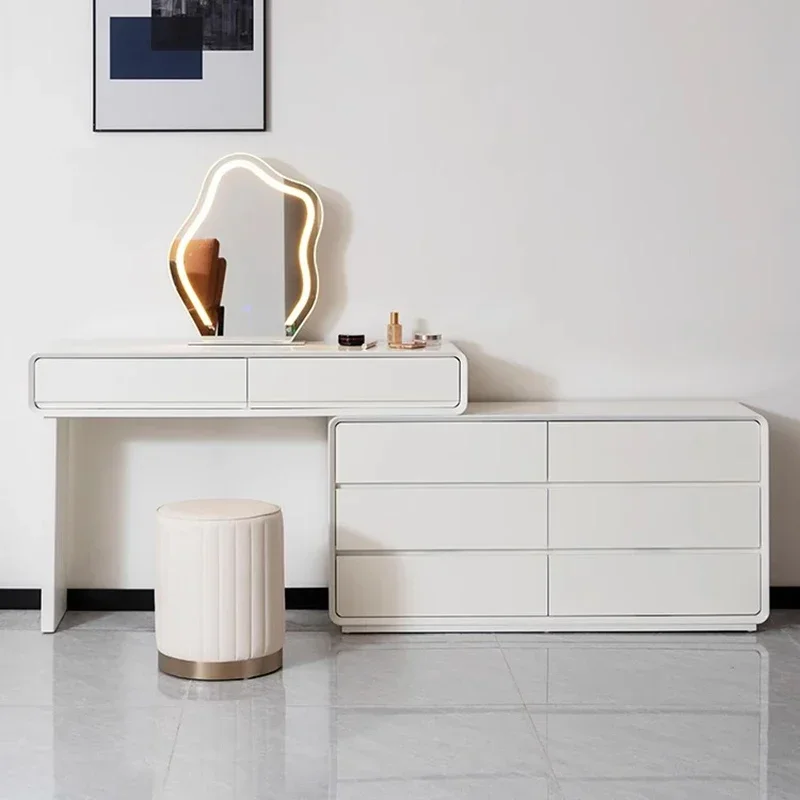 Tocador estilo crema, tocadores, armario Vintage, tocadores nórdicos con espejo, muebles minimalistas para el hogar, Tocadores LLDT