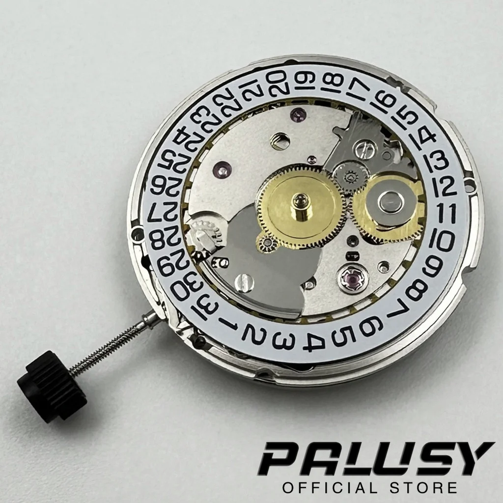 Genuine PT5000 Automatic Movement 25 Jewels Self-winding Mechanism Silver Watch Movement 28800bhp Top Clone 2824 Date Display