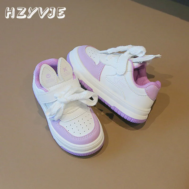 Children Small White Shoes Spring Autumn Tenis Sneakers Boys Girls Sports Shoes Cute Rabbit Ear Soft Soled Casual Board Shoes