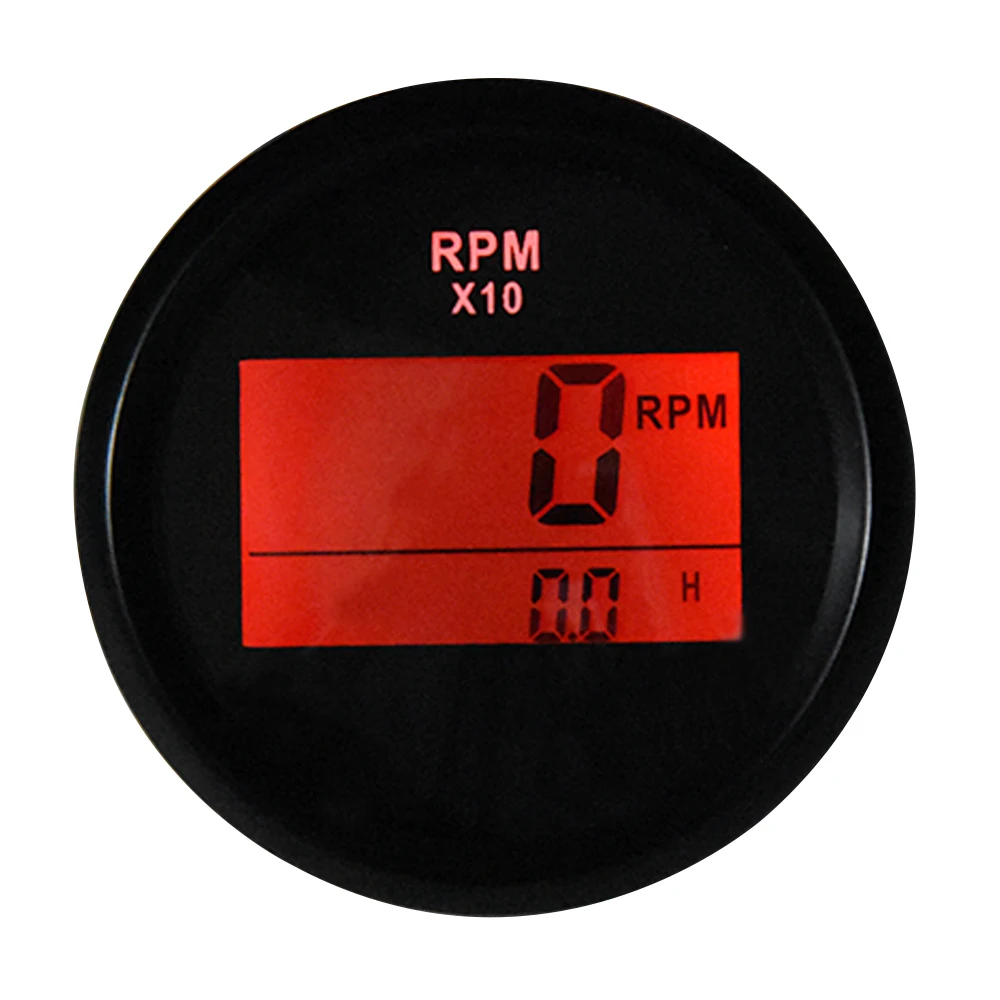 52mm RPM Tachometer with LCD Hour Meter Hourmeter 0~9990 RPM Gauge Digital Tacho Meter For Marine Boat Car Motorcycle 9-32V