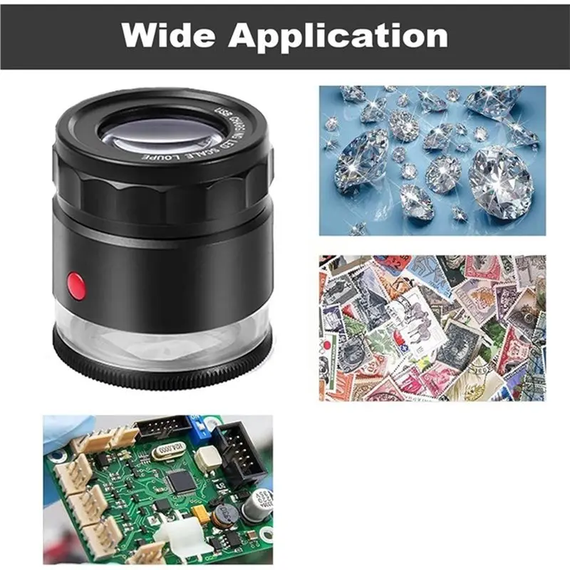 

Jewelry Magnifying Glass With Interchangeable Reticle Scales For Gemstones Identification