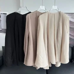 Miyake 2024 Autumn New Fish Scale Pleated Cardigan Jacket Women's Casual Versatile Autumn Women Clothing