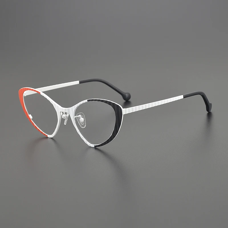 

New Top Quality Pure Titanium Cat Eye Glasses Frame Men Women Luxury Brand Ultra-light Optical Glasses Customized Prescription