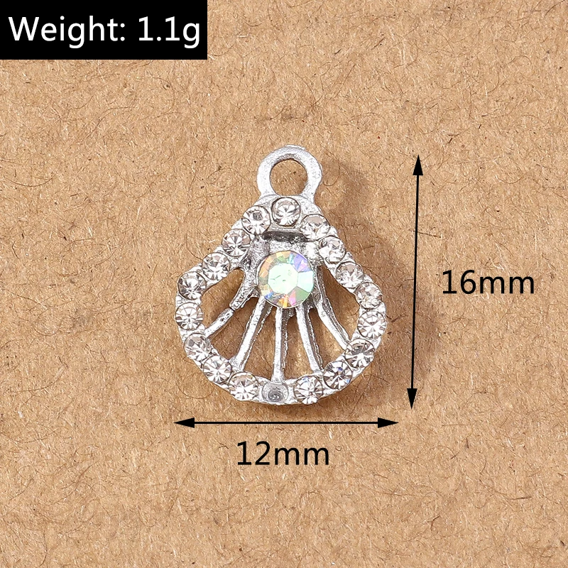 10 stücke 12x14mm Nette Kristall Blume Charme für Schmuck Machen DIY Tropfen Ohrringe Anhänger Halsketten Handmade Schlüsselanhänger handwerk Geschenke – Detail 9