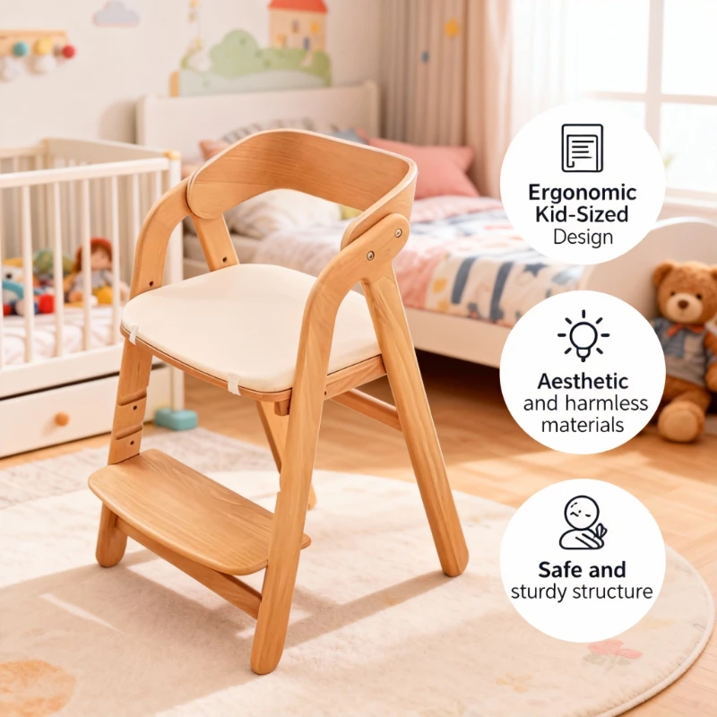 كرسي أطفال قابل للتعديل ارتفاع الخشب تزايد مكتب مذاكرة كرسي مقعد الطفل مريح مسند الظهر كرسي طفل سيلا Infantil الأطفال