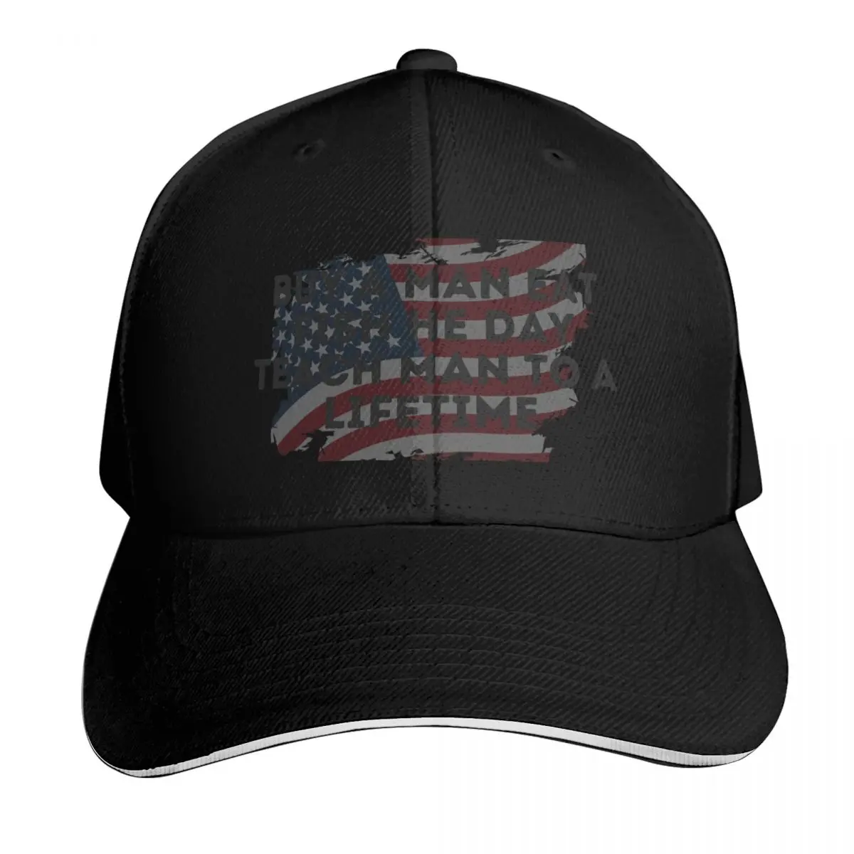 Buy A Man Eat Fish He Day Teach Man To A Lifetime Baseball Cap Men Women Casual Summer Sport Sun Cap