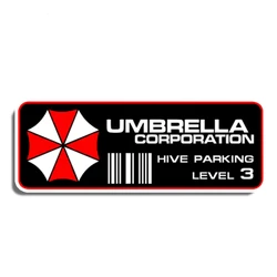 Hot Funny Car Sticker and Decal Umbrella Corporation Hive Parking Level 3 Resident Motorcycle Auto  Decorative KK13*4cm Vinyl