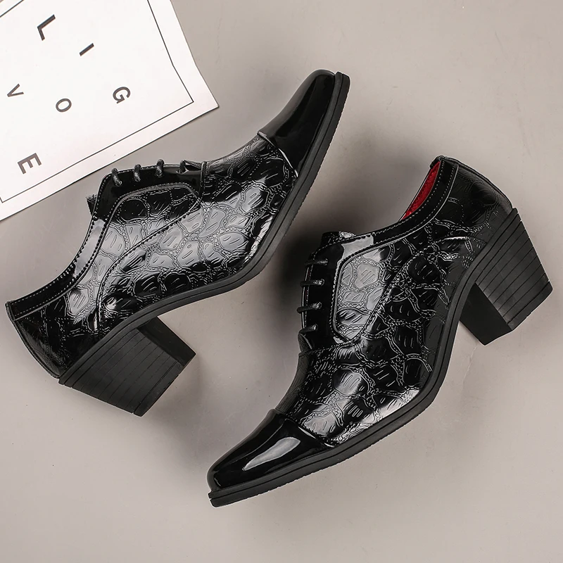 

Height Increasing Men Wedding Formal Groom Dress Shoes Pointed Toe Mens Casual Oxfords High Heel Fashion Formal Dress Shoes