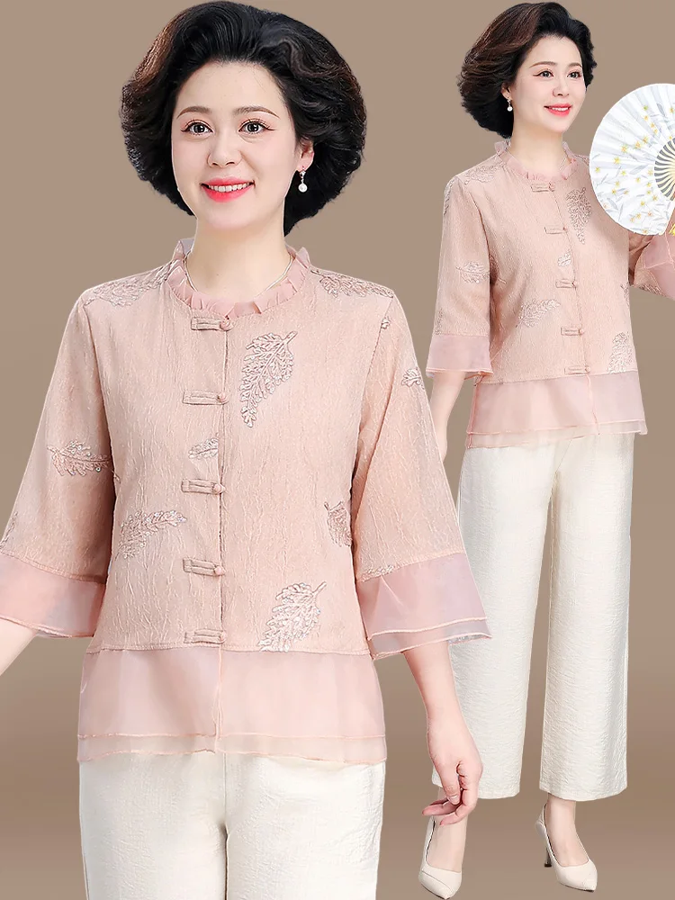 completo-outfit-estivo-alla-moda-per-la-mamma-2025-nuovo-top-elegante-in-chiffon-a-maniche-larghe-per-donne-di-mezza-eta-e-mature-abbigliamento-estivo-da-donna