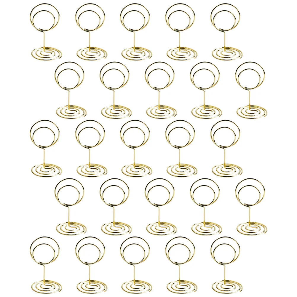 25 Pcs Picture Holder Stand Table Number Holders Gold Name Card Food Labels Stands Photo Wedding