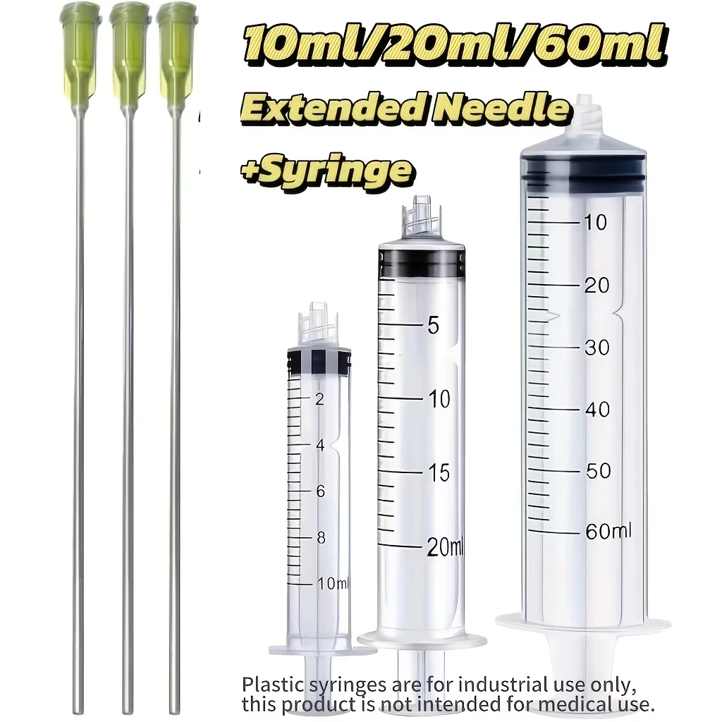 6-piece set (syringe + needle) 0.34 oz / 0.68 oz / 2.03 oz plastic syringe, card for laboratory use