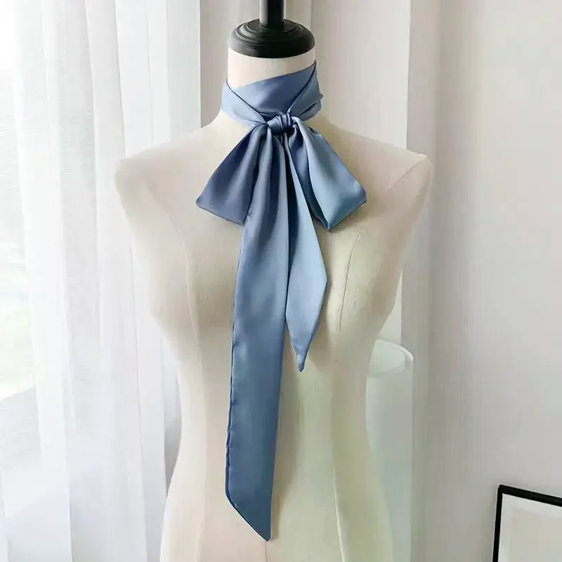 Women Narrow Long Scarf 190x4.5cm Polka Dot Tie Bag Ribbon Headband Choker Streamer Lady Accessories view 3