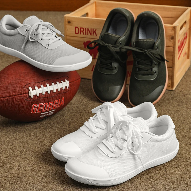 New Stylish Wide Width Men's Casual Sneakers Breathable Men Leisure Walking Shoes Zero Drop Minimalist Sports Shoes Male Flats