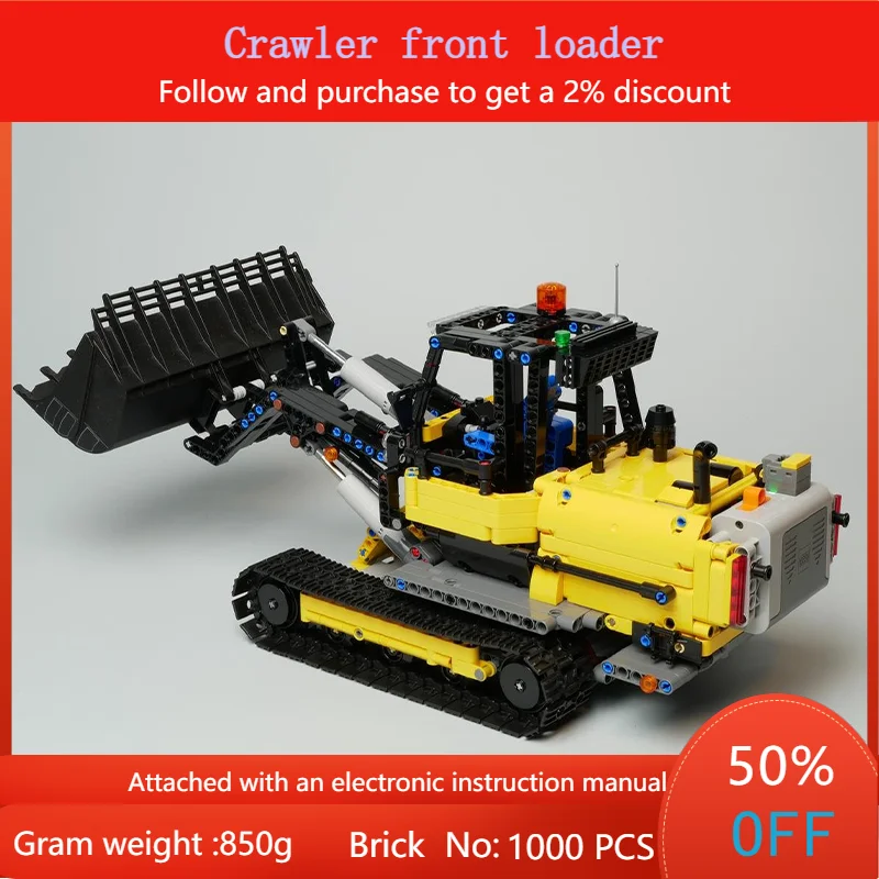 

1000 Parts Building Block Model Crawler Front Loader Toy For Boys Adults Children Christmas Gift Creative Play