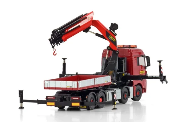 Alloy Model WSI 1:50 Scale MAN TGX XLX 8X2 Tag Axle Tractor,Truck Mounted Crane Engineering Machinery DieCast Toy Model 04-2205