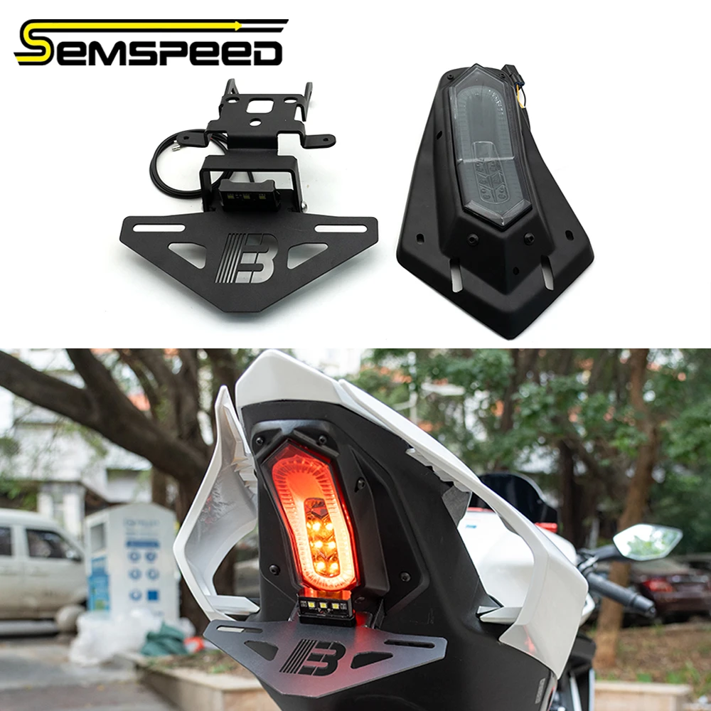 SEMSPEED Motorrad Hinten Kennzeichen Halterung Ordentlich Schwanz Für CFmoto 675SR 675SS 675NK Kennzeichen Halter