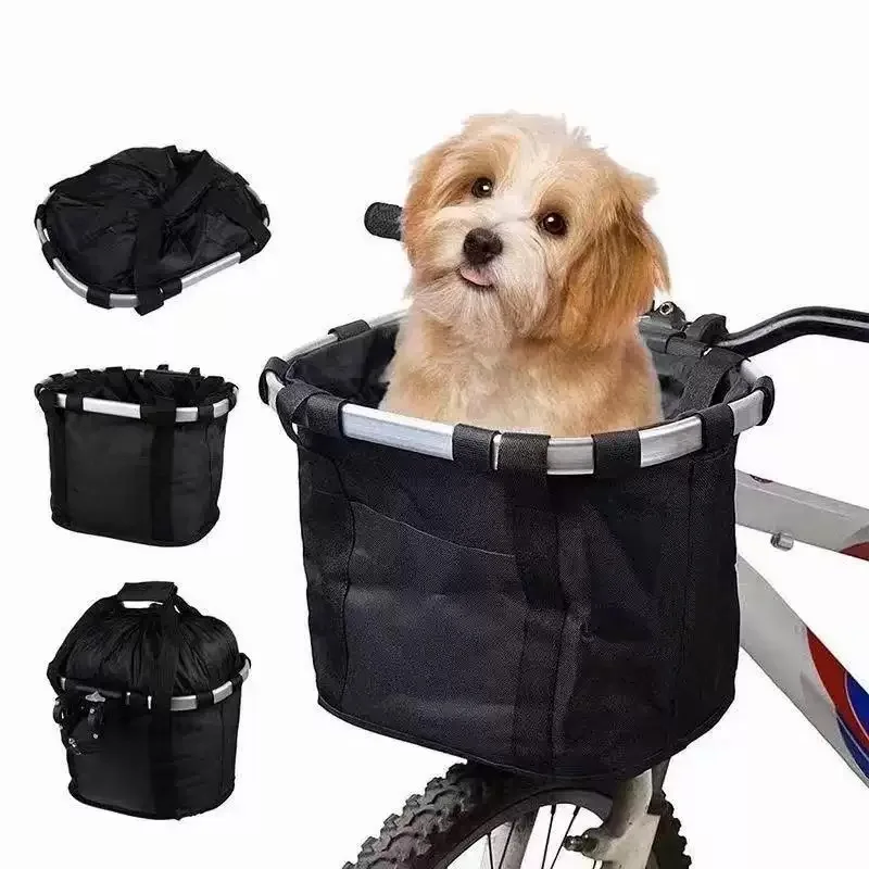 

Bicycle Front Basket Removable Waterproof Bike Handlebar Basket Pet Carrier Frame Bag Bikepacking Bicycle Accessories