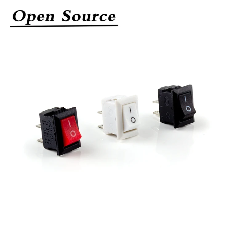 5/10Pcs Drukknop 10X15Mm Spst 2Pin 3A 250V KCD11 Snap-In on/Off Rocker Switch 10Mm * 15Mm Zwart Rood En Wit