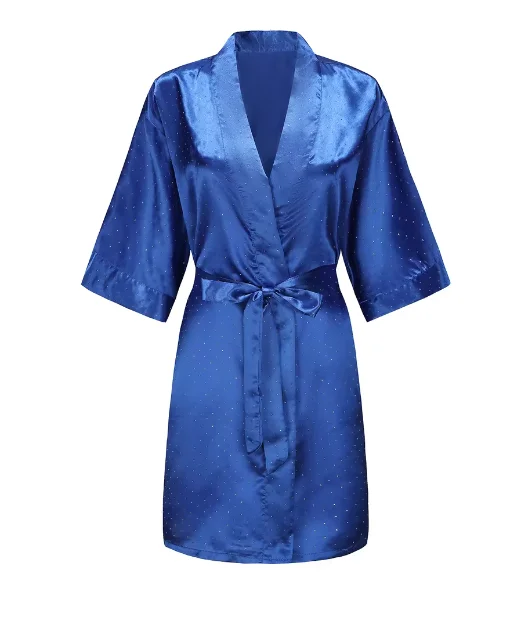Bridal Gown with Diamonds Robe Luxury High Grade Bathrobe Sexy Nightwear Women's Robe Silk Satin Pajamas Bride