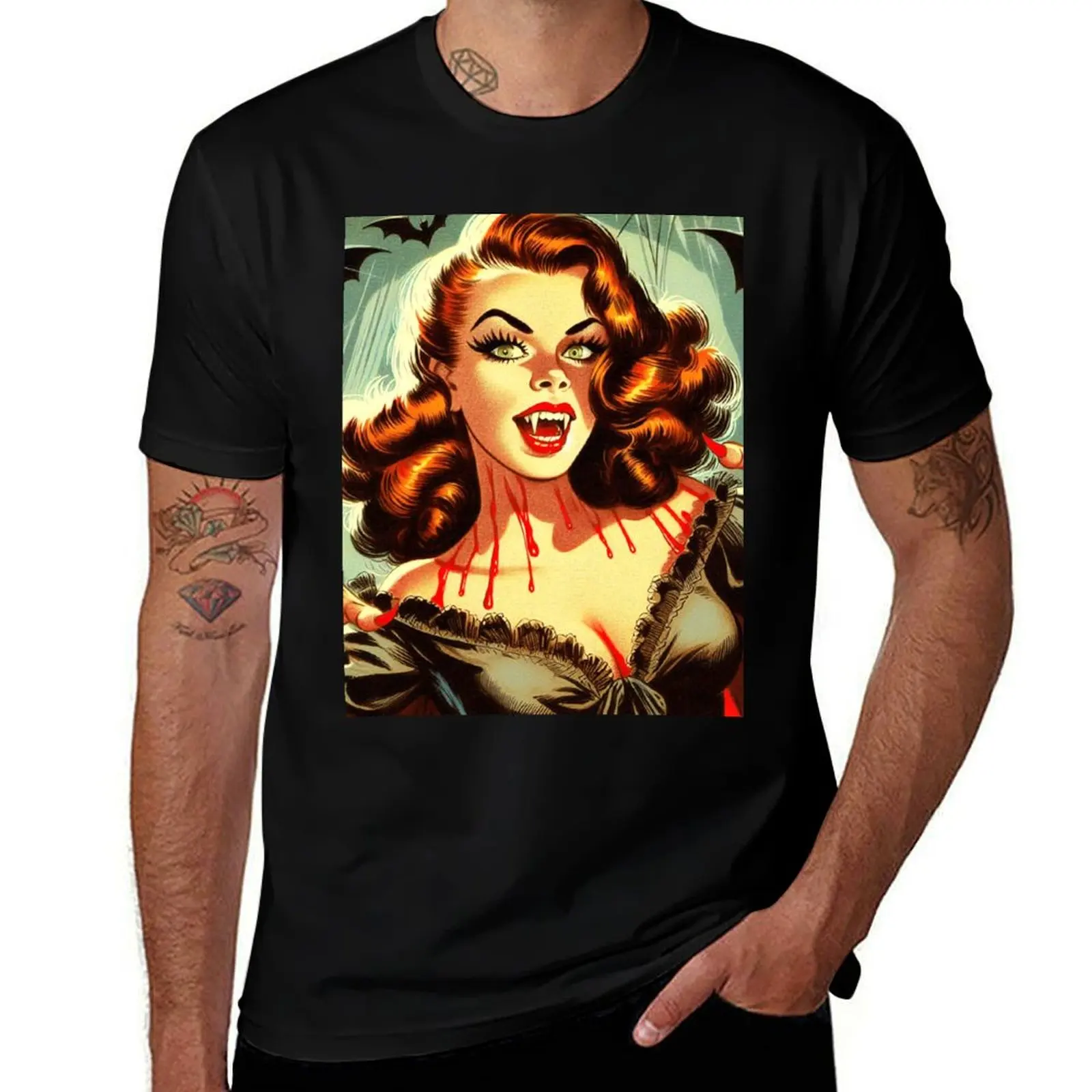 

Hot Vampire Girl T-Shirt t shirts with prints mens graphic t shirts t shirts for man pack white T-Shirt