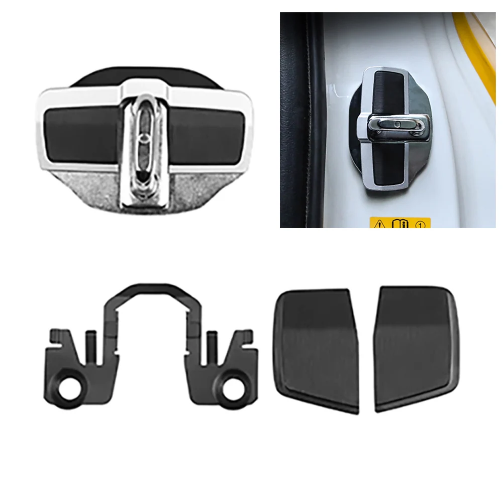 

4pcs Door Lock For Stabilize For Honda Accord For Civic For CRV For HRV For Odyssey Black Silver Zinc Alloy ABS Accessories