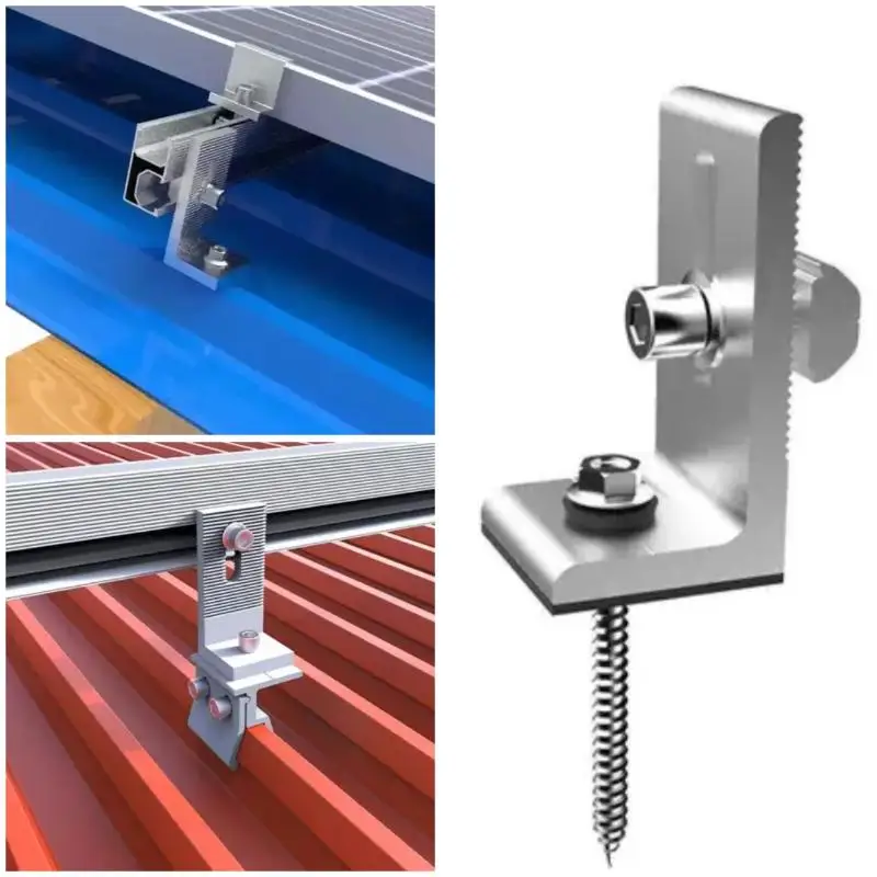 [1Pcs L-Foot/L-Feet Mount Aluminum Bracket For Solar Panel Rail Support]