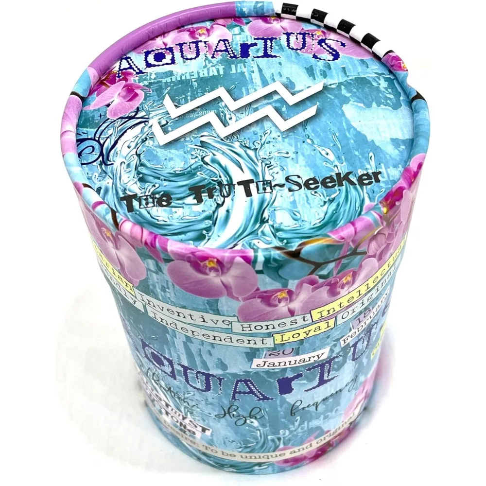 شمعة معطرة بالياسمين على شكل برج الدلو في وعاء سيراميك قابل لإعادة الاستخدام، 12.3 أونصة، رائحة تدوم طويلاً #3