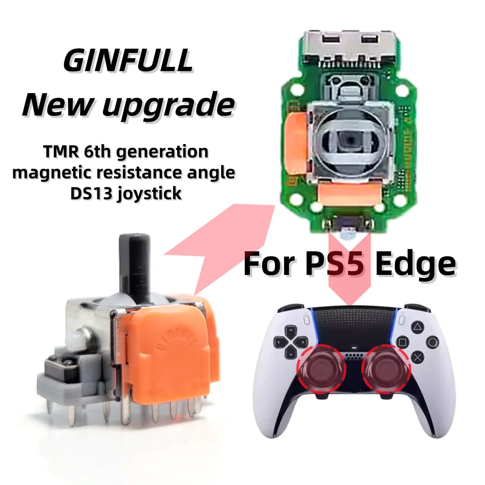 GINFULL DS13 MAX 2. generacji TMR Elektromagnetyczny Joystick Kątowy do Gamepada PS5, Kompatybilny z PS4/XBXO ONE/XBOX S/X, Tunirowany Mechanizm Oporu Magnetycznego — zdjęcie produktu 6