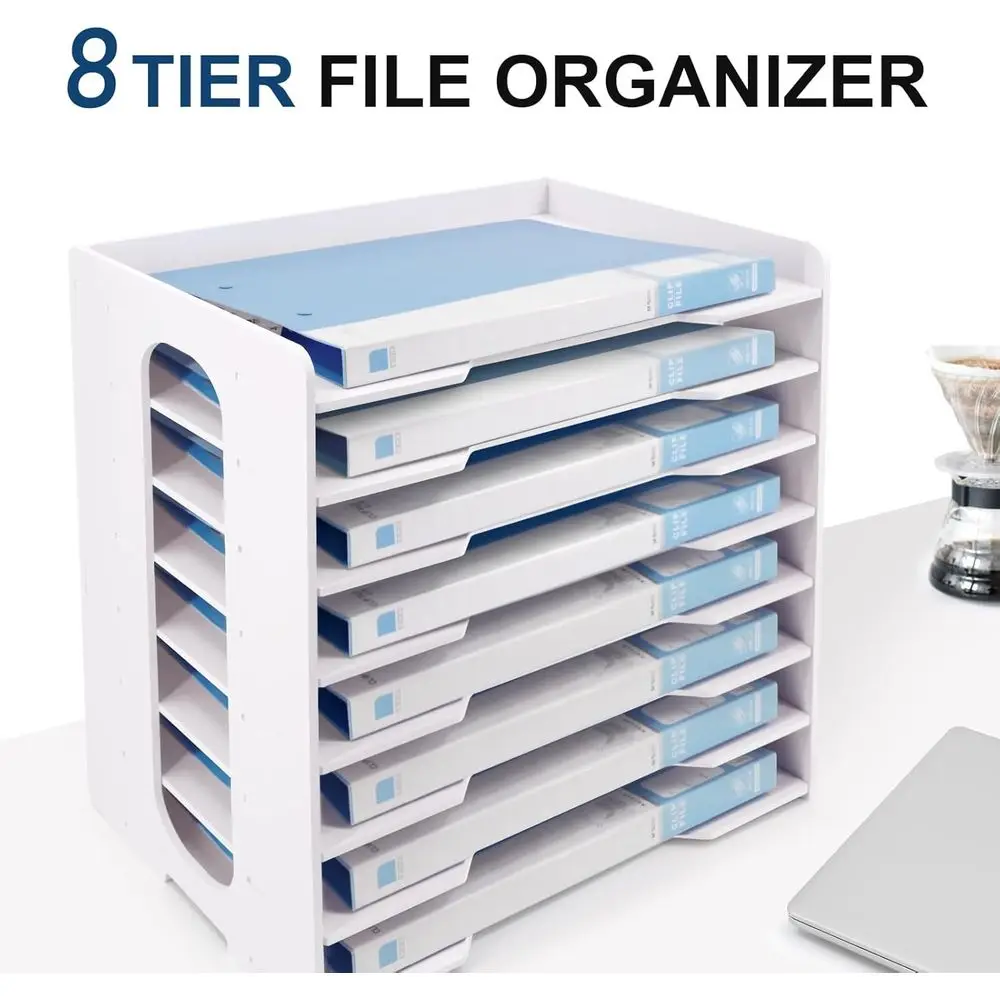 منظم مكتب بالحجم القانوني مكون من 8 طبقات: حامل رسائل وبريد لتخزين الورق في المنزل والمكتب والمدرسة #5