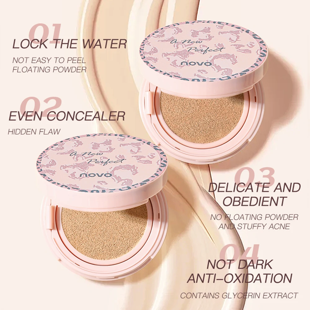 Radiant Glow Cushion Compact — Covers Blemishes, Refines Pores, Long-lasting, Sweat-resistant, and Hydrating Without Caking.