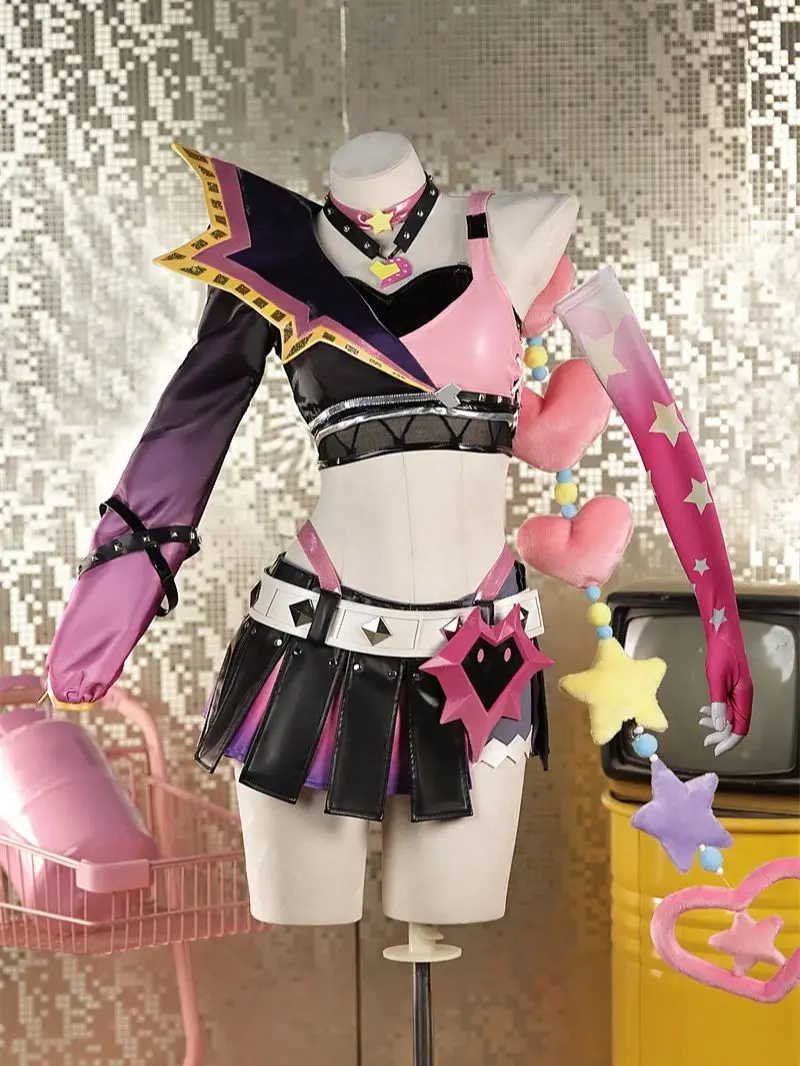 

Cos-Mart Game LOL Jinx Cosplay Costume Gorgeous Sweet Combat Uniform Activity Party Role Play Clothing Valentine's Day Skin