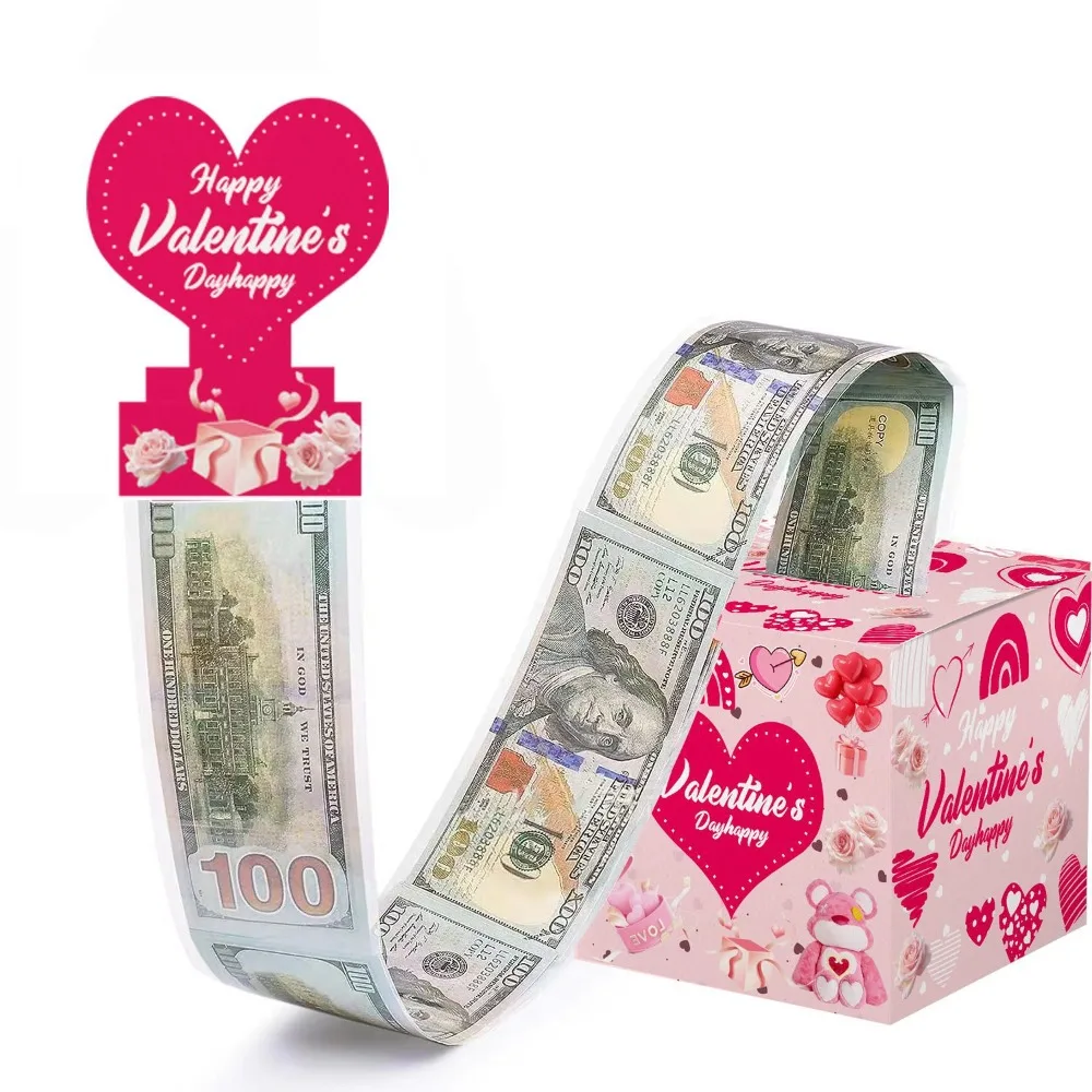 Überraschungs-Geld-Zeichnungsbox, rote Umschlagbox, Geschenkbox zum Valentinstag, Geld-Zeichnungsbox, roter Umschlag, Liebes-Spardose, bestes Geschenk für geliebte