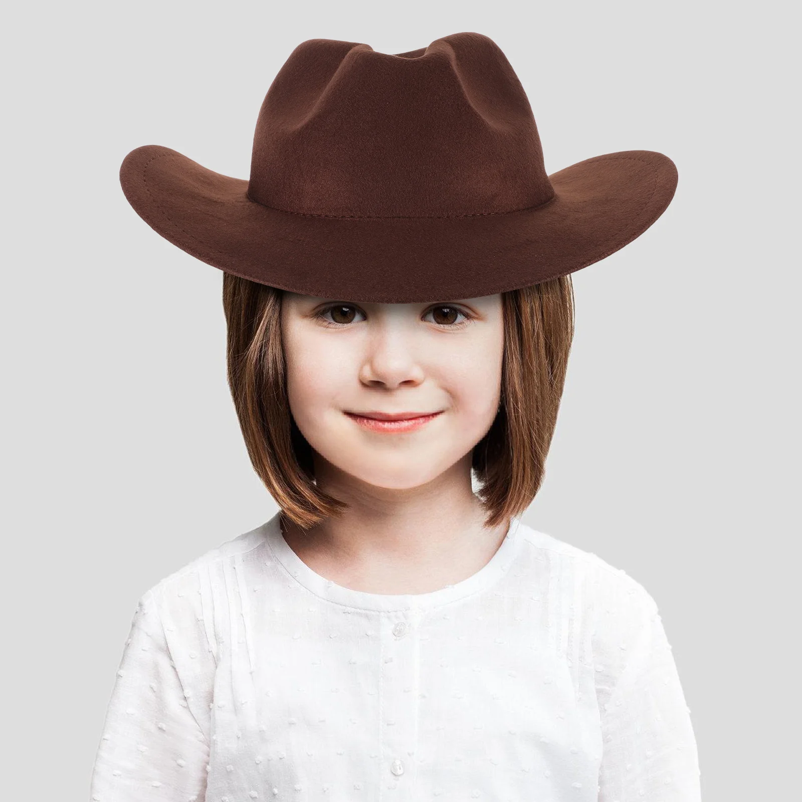 

's Cowboy Hat Boys Jazz Fedora Hats Western Style Costume Party Metal Toddler