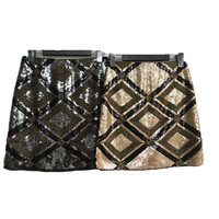 Heavy Embellished Sequin Mini Skirt Women's New Style Bodycon Half-length Grid Gold And Silver Sequin Short Skirt Commute Ele...