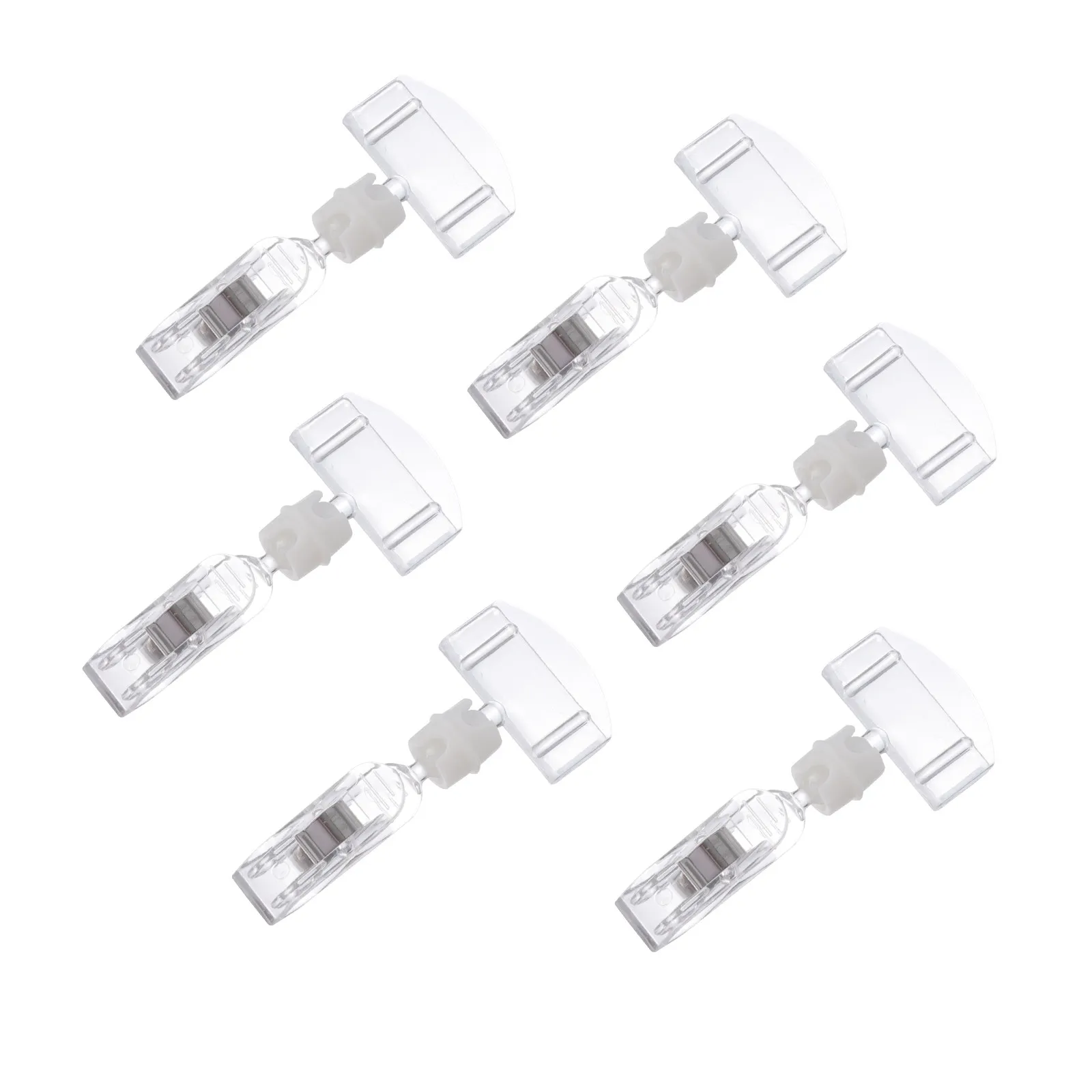 6Pcs Portable Acrylic Insert Card Advertising Label Rack Price Display Clip for Supermarkets Retail Stores Cafes Banquets Photo
