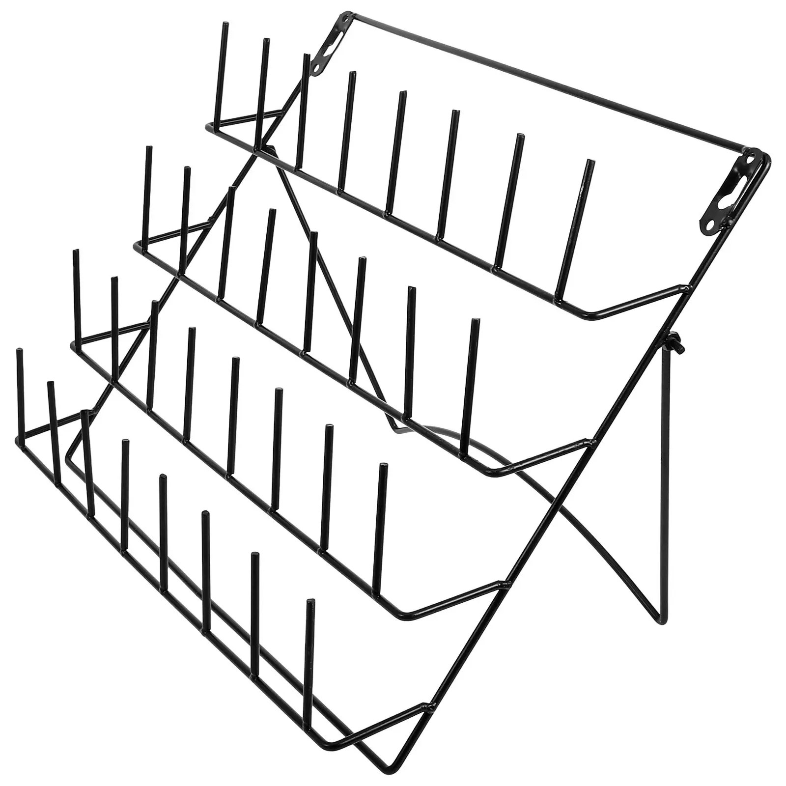 

Iron Wall Storage Rack Large Capacity Minimalist Drying Rack Pegboard Hanging Organizer Basket for Glassware