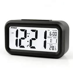 Alaways on Table Clocks Temperature Electronic LED Clocks Mini Music Digital Alarm Clock Backlight Snooze Mute Calendar Desktop