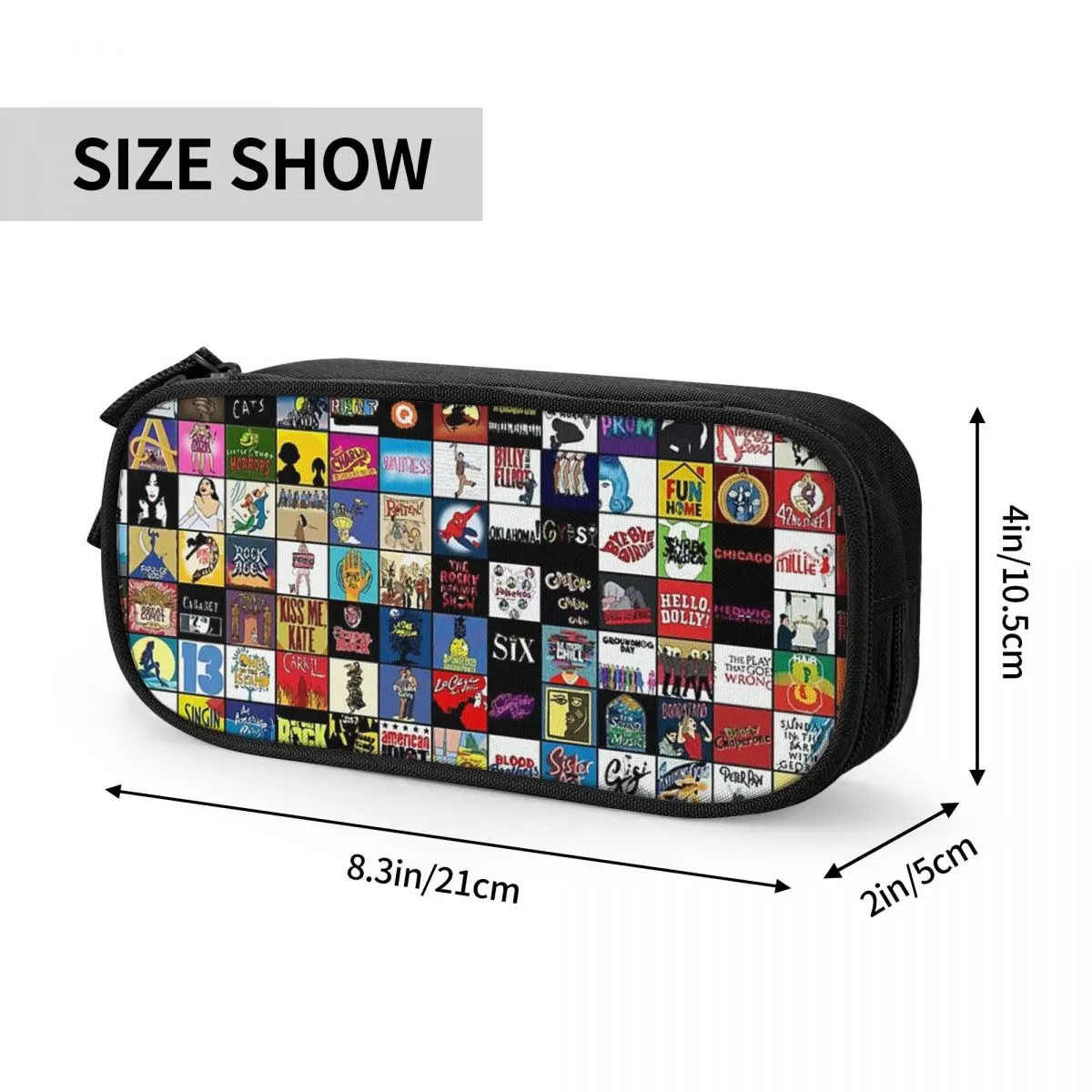 Broadway Musical Theatre Logos - Hand Drawn Pencil Cases Large Storage Pen Bags Pen Box Pencil Pouch For Boys Girls Students