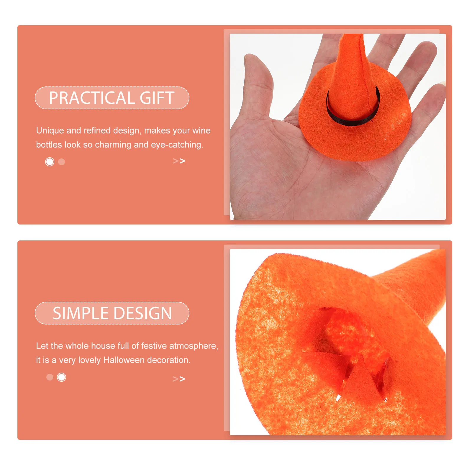 

10Pcs Hats Halloween Wine Bottle Decorations Party Favors Halloween Supplies Hat