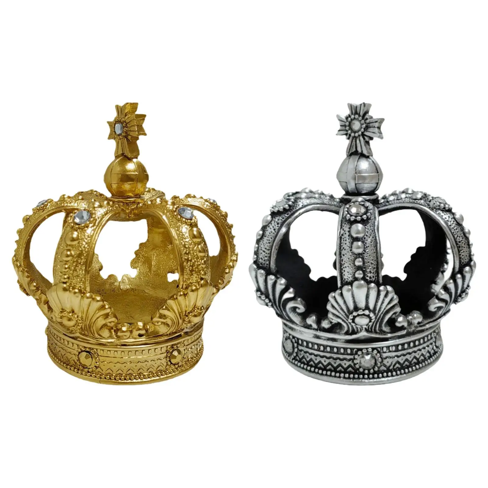 

Resin Royal Crown Statue Figurine 12.8x11.3x14cm Multifunctional Desk Collection