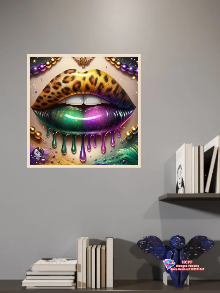 Abstract Lips Diamond Painting Kit Square Round Diamond 5D DIY Lip Gloss Mosaic Handmade Art Unique Exquisite Gift Home Decor