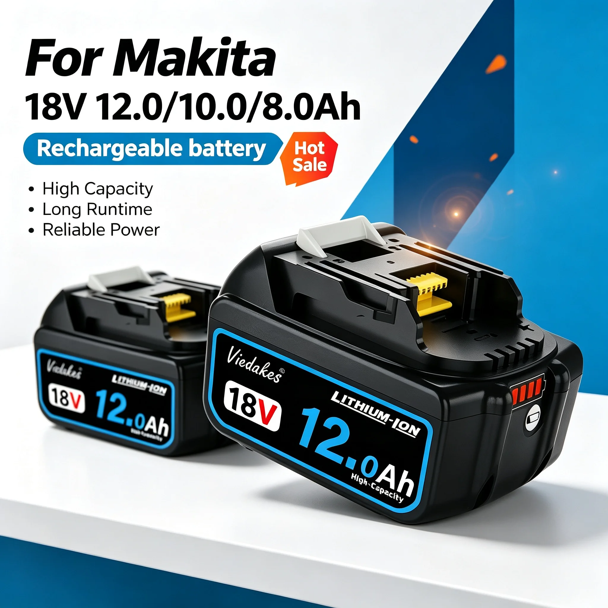 Good Brand+ Original 18V 8AH/10AH/12AH Rechargeable Battery, for Makita 18V Power Tool DTW700 DGA404 DJV182 Lithium Battery