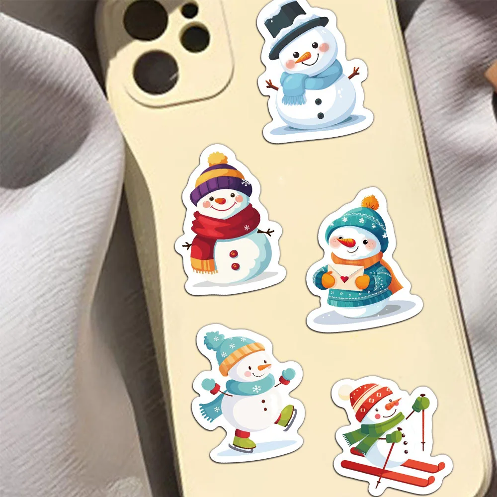 500pcs/롤 어린이 크리스마스 보상 스티커 롤 귀여운 만화 눈사람 클립보드 축제 선물 장식 패턴 라벨