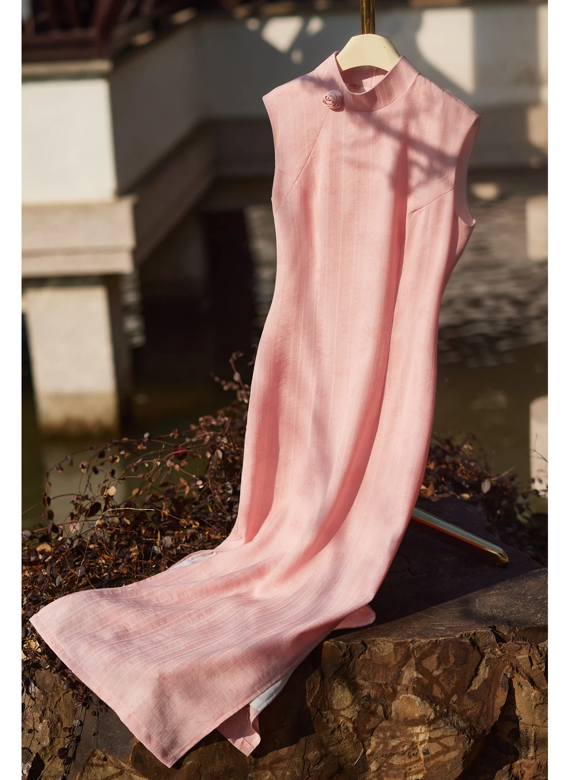 

Женское новое китайское платье Muran Diary 2026: Новое розовое свадебное платье малого размера, элегантное повседневное длинное ципао