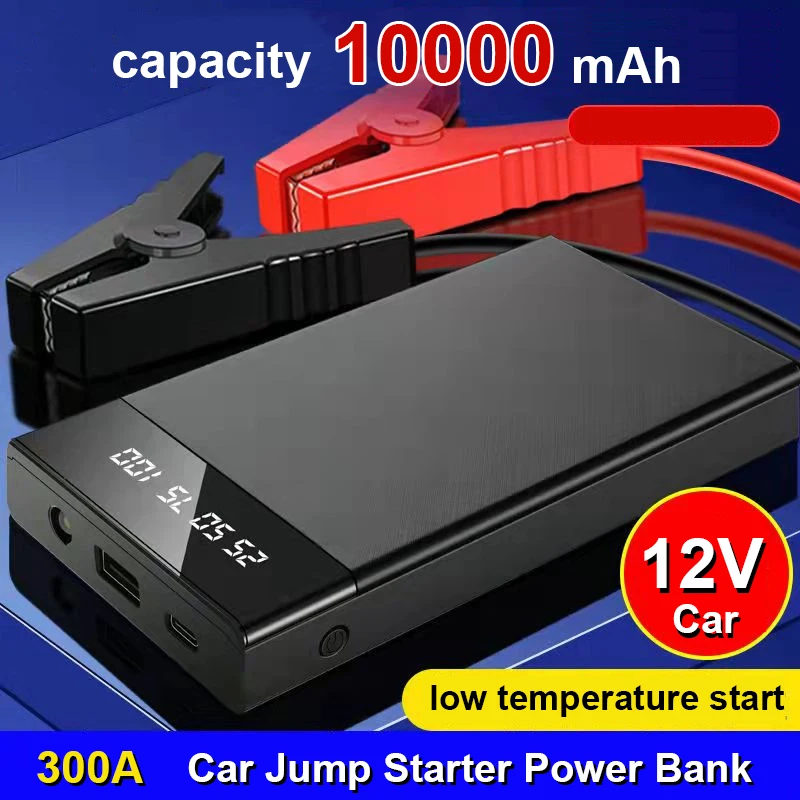 

10000mAh 12V Portable Car Jump Starter Power Bank Peak current 300A Emergency Power Booster Battery Starting Device for Car 2.0L