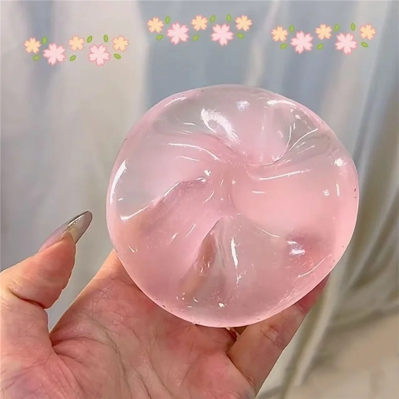 Pink Blue Green Maltose Squishy Toy Translucent Rotundity Jelly Texture Stress Relief Sensory Ball Soothing Calming for ADHD