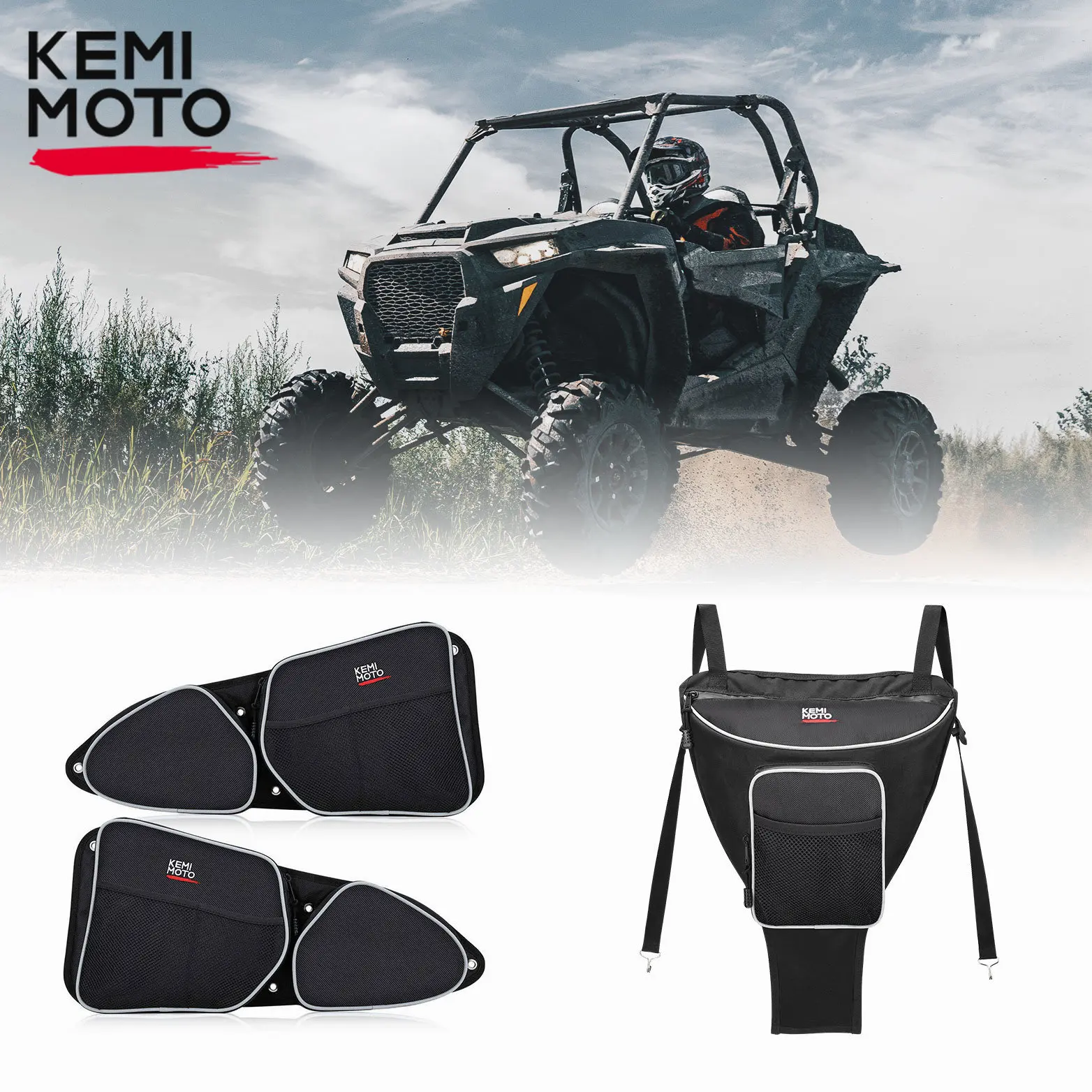 

UTV Compatible with Polaris RZR XP 1000 900 Left Right Side Door Bag Knee Protection for Can-Am Commander 1000 Side Storage Bag