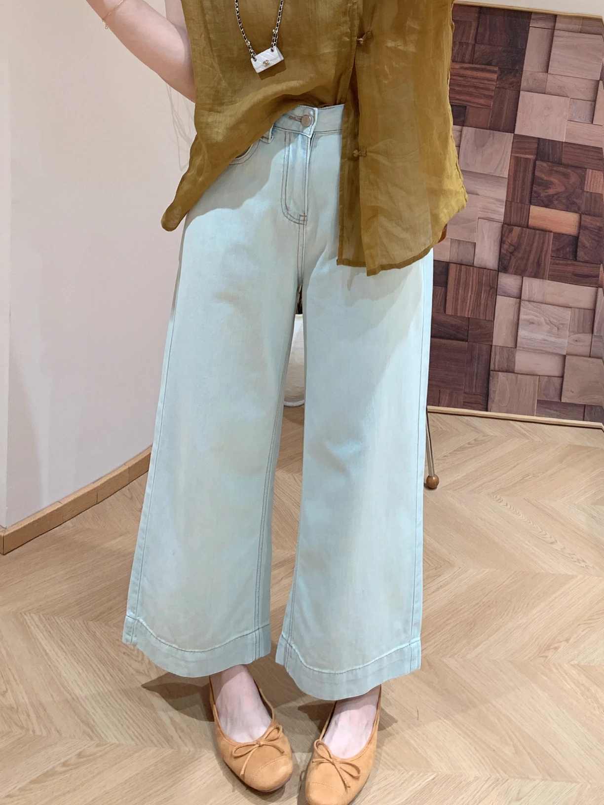 

Spring Summer New Sle Women's Loose Slimming High Waist Wide Leg Jeans Casual Casual High Waist Rigid Denim Capri Pants