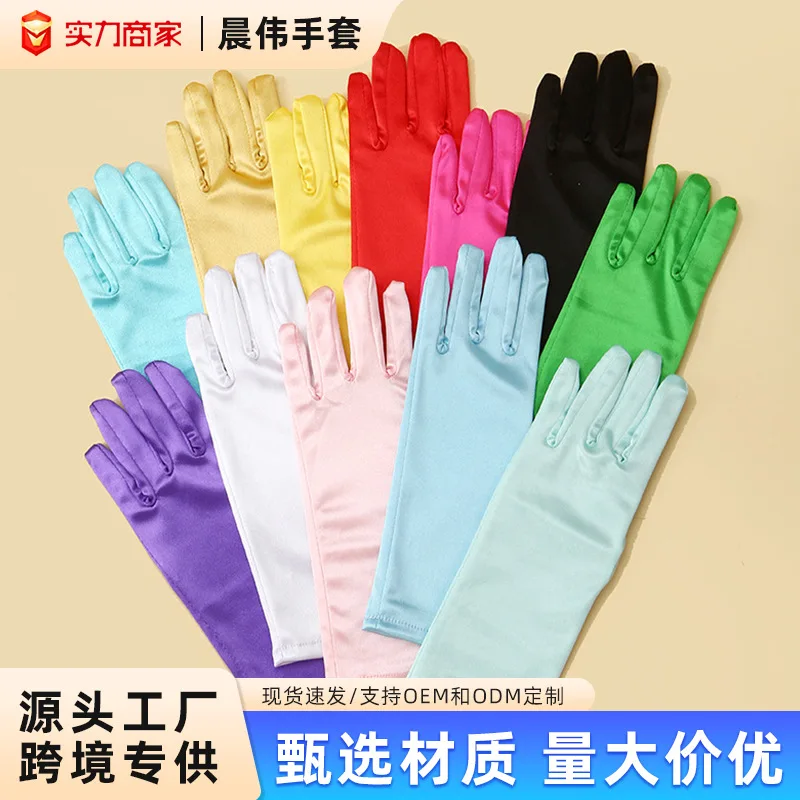 Gloves Children Decorative Party Dance Princess Dress Accessory Lace Lightweight Multicolor Kids Size Soft Breathable Cute
